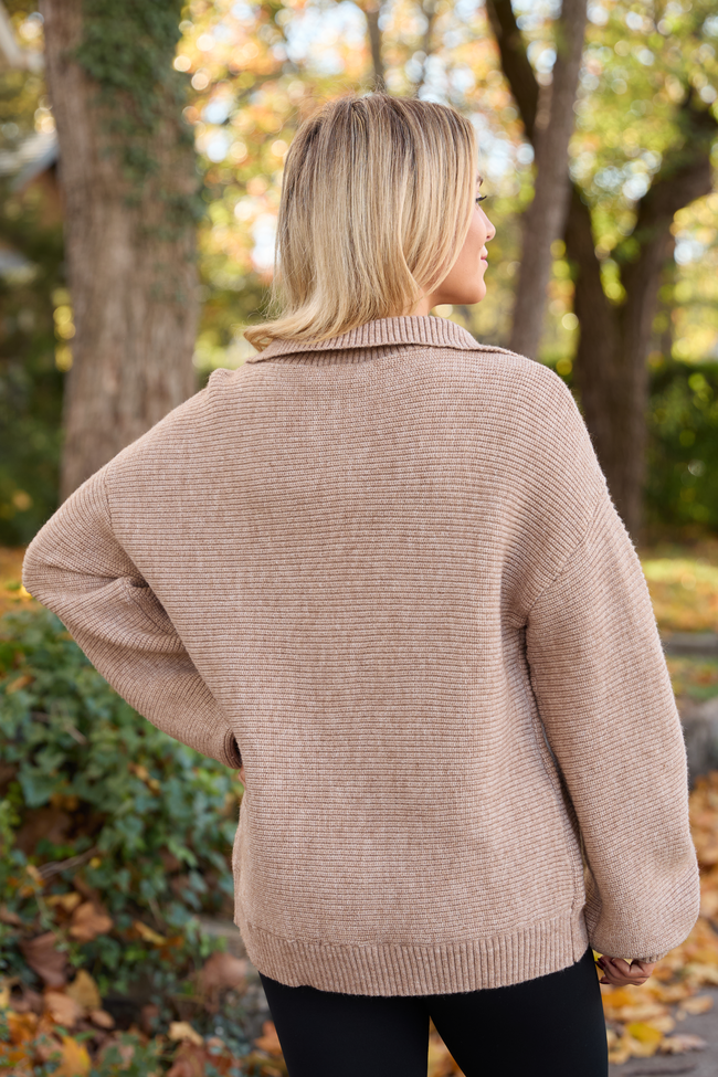 Britt Brown Quarter Zip Sweater SALE