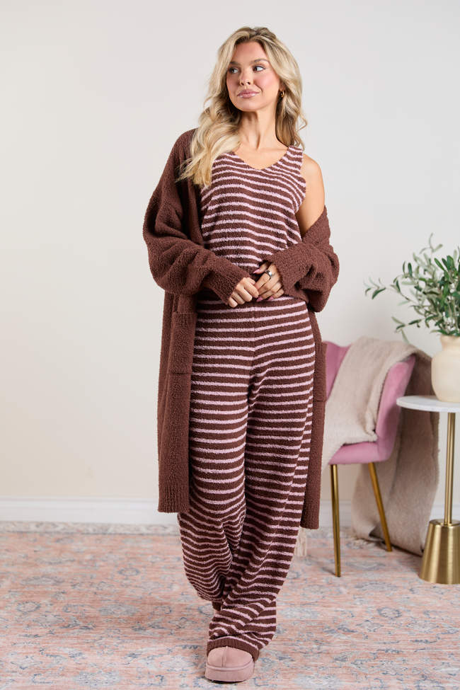 Devin Brown Striped Sweater Lounge Pants SALE