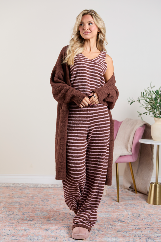 Devin Brown Striped Sweater Lounge Pants SALE