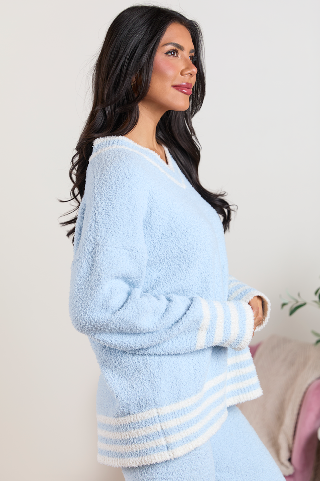 Angie Blue Striped Lounge Sweater SALE