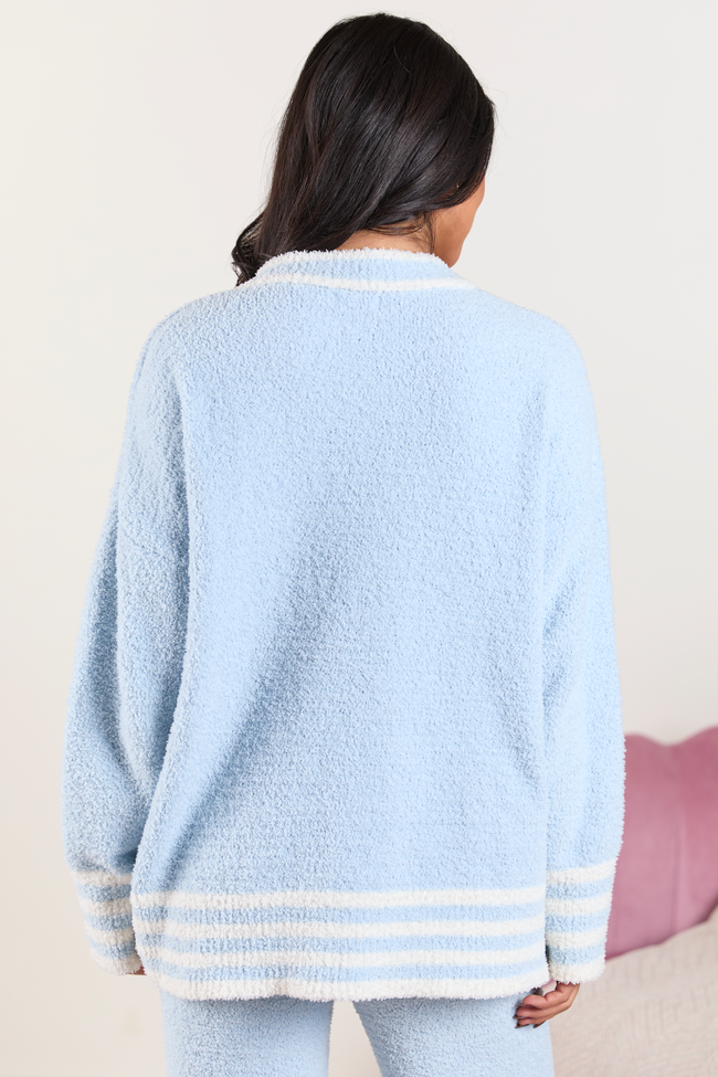 Angie Blue Striped Lounge Sweater SALE