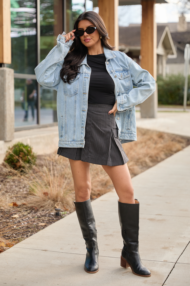 Monty Black Pleated Mini Skirt