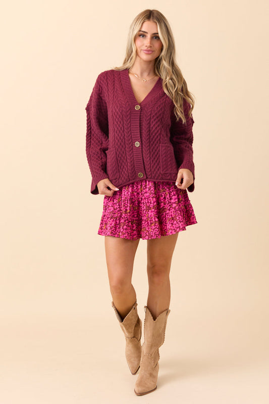 Through the Garden Pink Print Skort