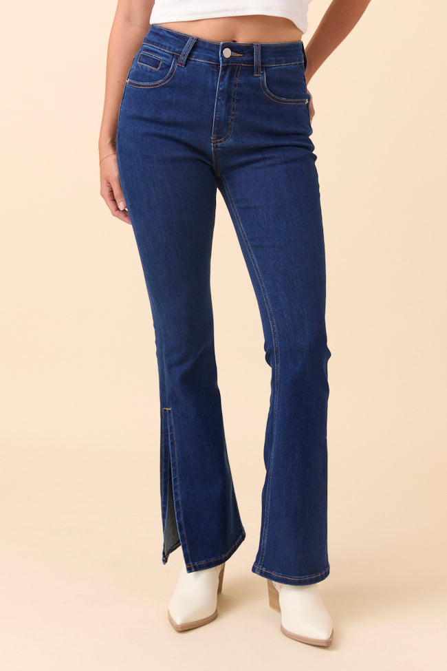 My Favorite Dark Wash Slit Hem Jeans