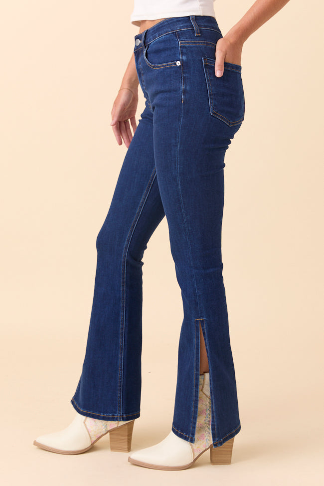 My Favorite Dark Wash Slit Hem Jeans