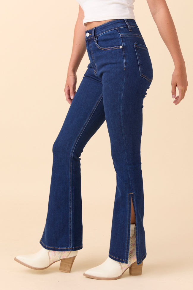 My Favorite Dark Wash Slit Hem Jeans