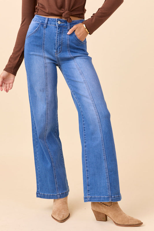 My Favorite Seamed Wide Leg Jeans