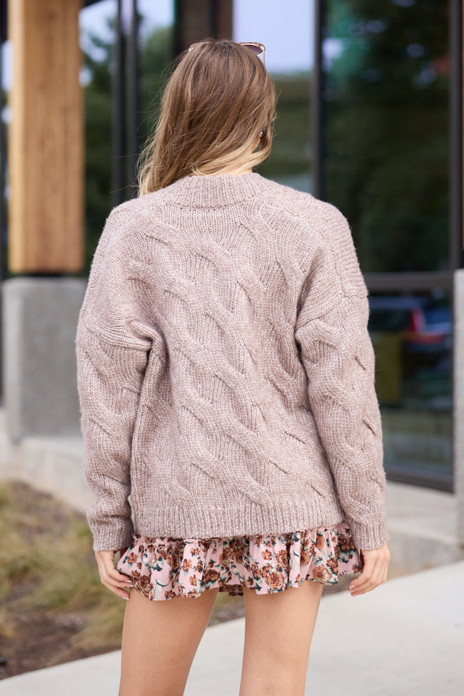 Poppy Brown Cable Knit Cardigan SALE