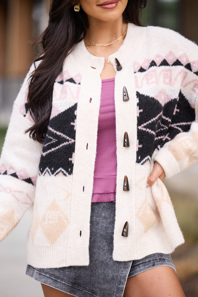 Bessie Fair Isle Toggle Button Cardigan SALE