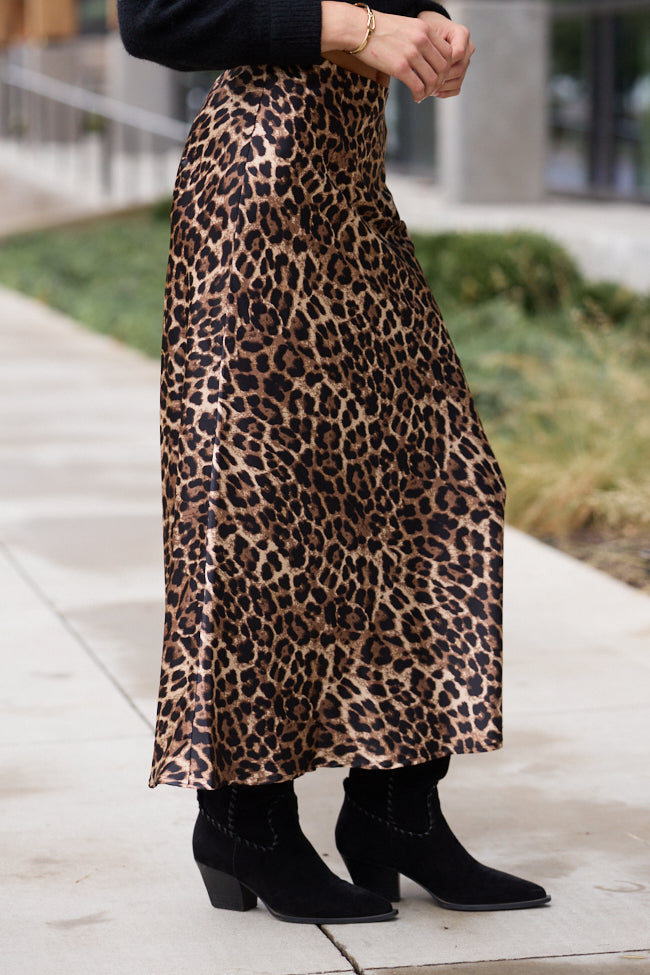 Naomi Brown Leopard Maxi Skirt