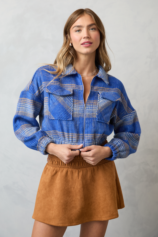 Finley Blue Plaid Jacket SALE