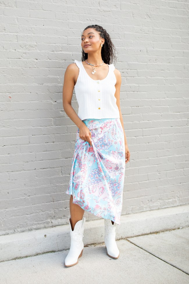 Naomi Patchwork Printed Midi Skirt FINAL SALE