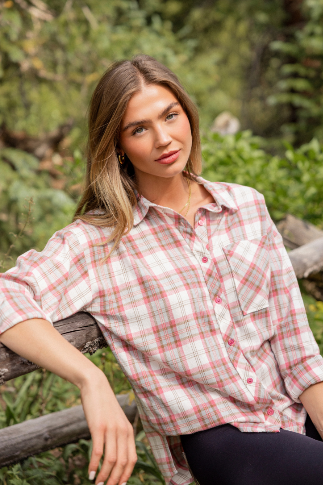 Rory Red Plaid Flannel Button Down Top SALE
