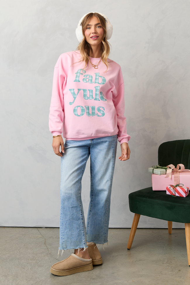 Fabyuleous Light Pink Graphic Sweatshirt