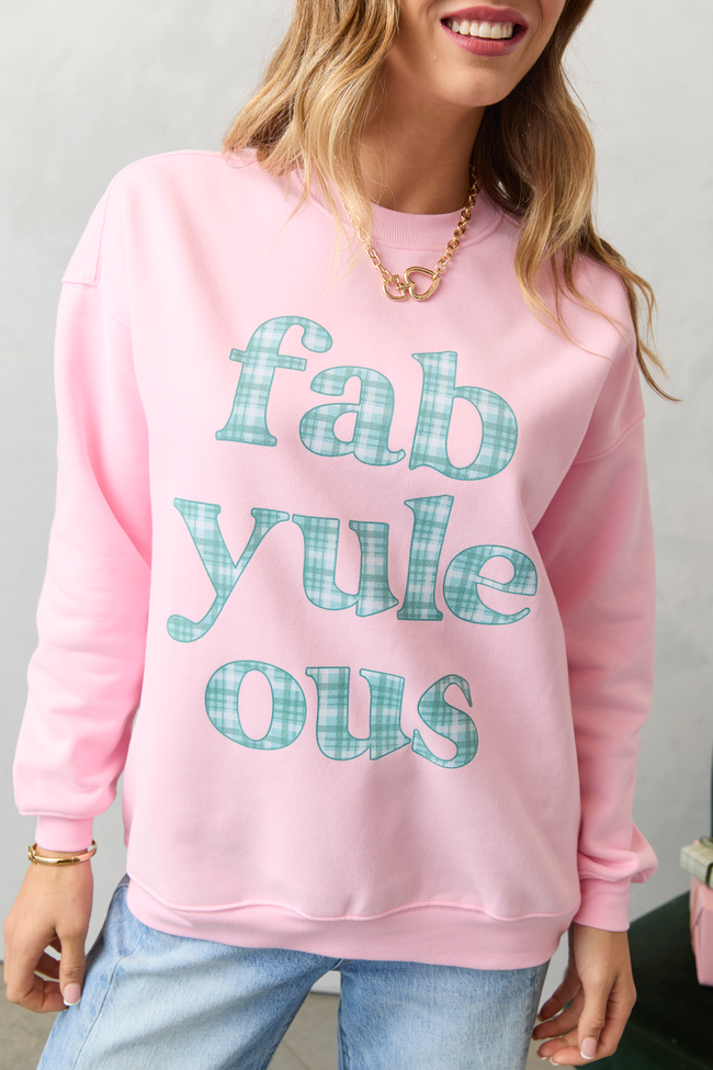 Fabyuleous Light Pink Graphic Sweatshirt