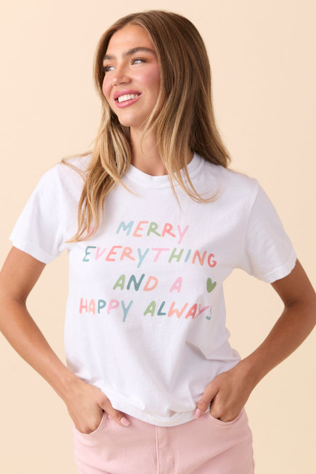 Merry Everything White Graphic Tee