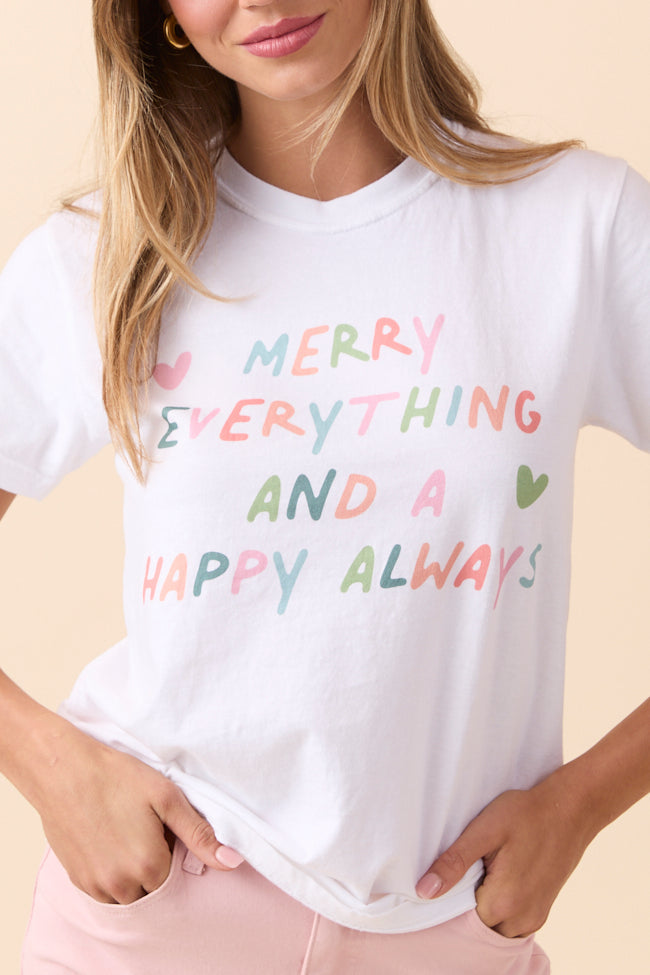 Merry Everything White Graphic Tee