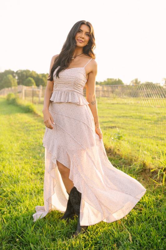 Nancy Neutral Floral Skirt