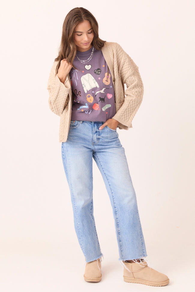 Eras Multi Icons Purple Graphic Tee