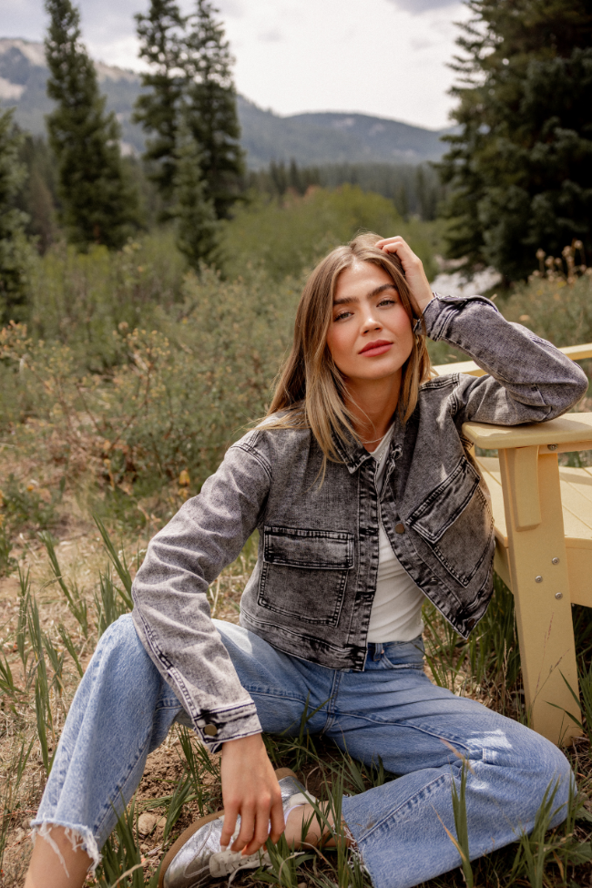 My Favorite Black Wash Denim Jacket